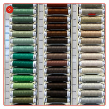 Carica l&#39;immagine nel visualizzatore di Gallery, FILO per macchina polyester 100m: VERDE GRIGIO MARRONE BEIGE
